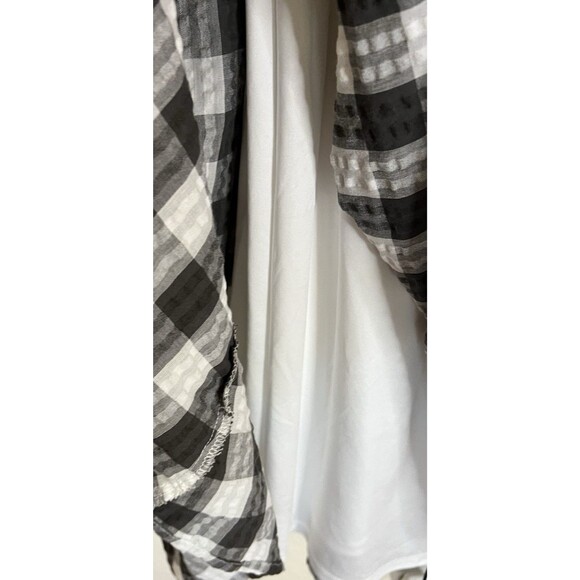 TORRID Gray/White Gingham Off-Shoulder Seersucker Midi Dress Peasant Boho Sz 2X - Picture 3 of 8